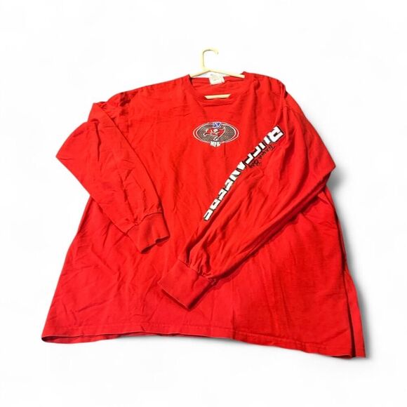 Lee Other - VTG Tampa Bay Buccaneers Red T Shirt Mens XL Lee Made In USA Long Sleeve Logo